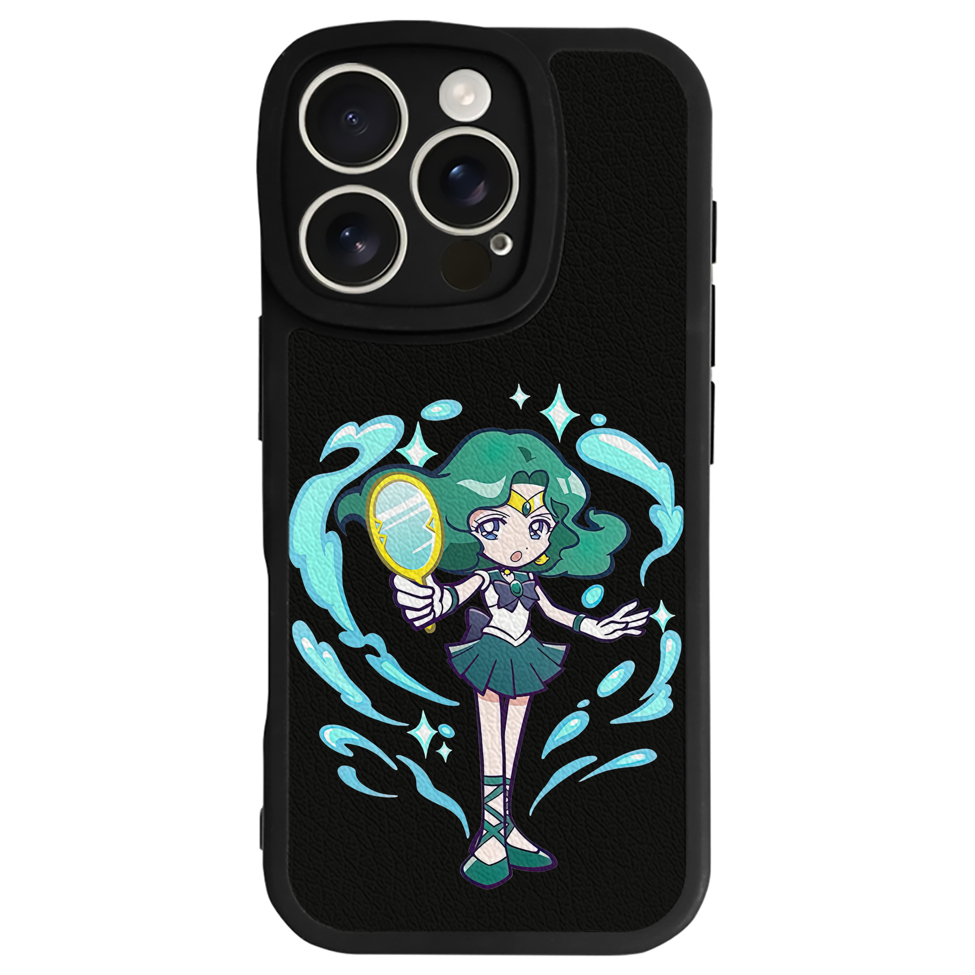 （画像用） 美少女戦士セーラームーン 海王 みちる（かいおう みちる） Sailor Moon Kaiou Michiru 【iPhone 16シリーズ対応】シリコンスマホケース（レザー調） 材質：シリコン